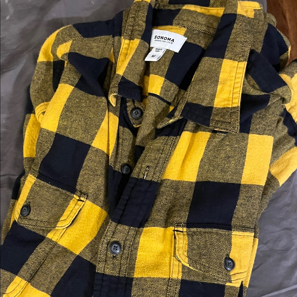 Sonoma Black and Yellow Checkered Shirt